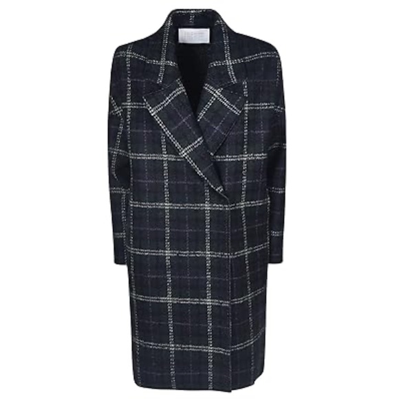 Harris Wharf London Tartan Wool Overcoat - Picture 1 of 8